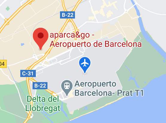 Mapa Parking Aeropuerto de Barcelona - El Prat